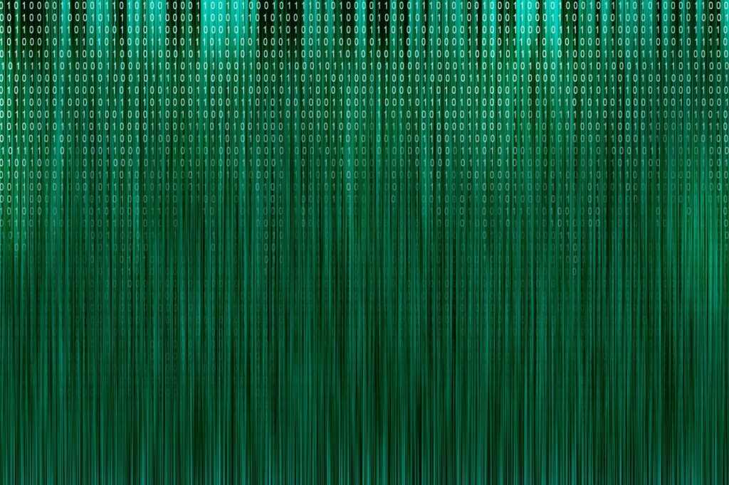 Green digital matrix data background